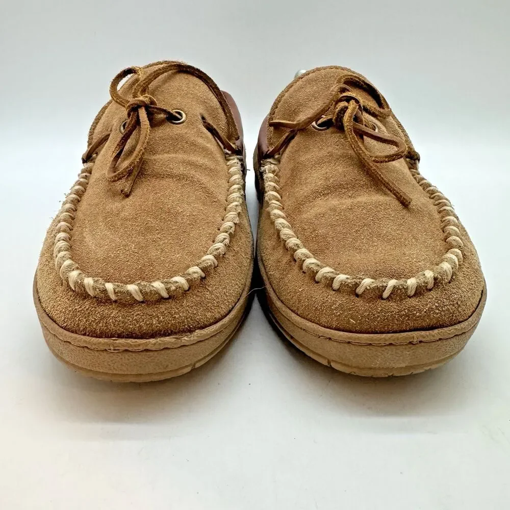 Cabela's Thinsulate 100g Slip On Moccasin Mens 10W Brown Suede Knit Lined Loafer